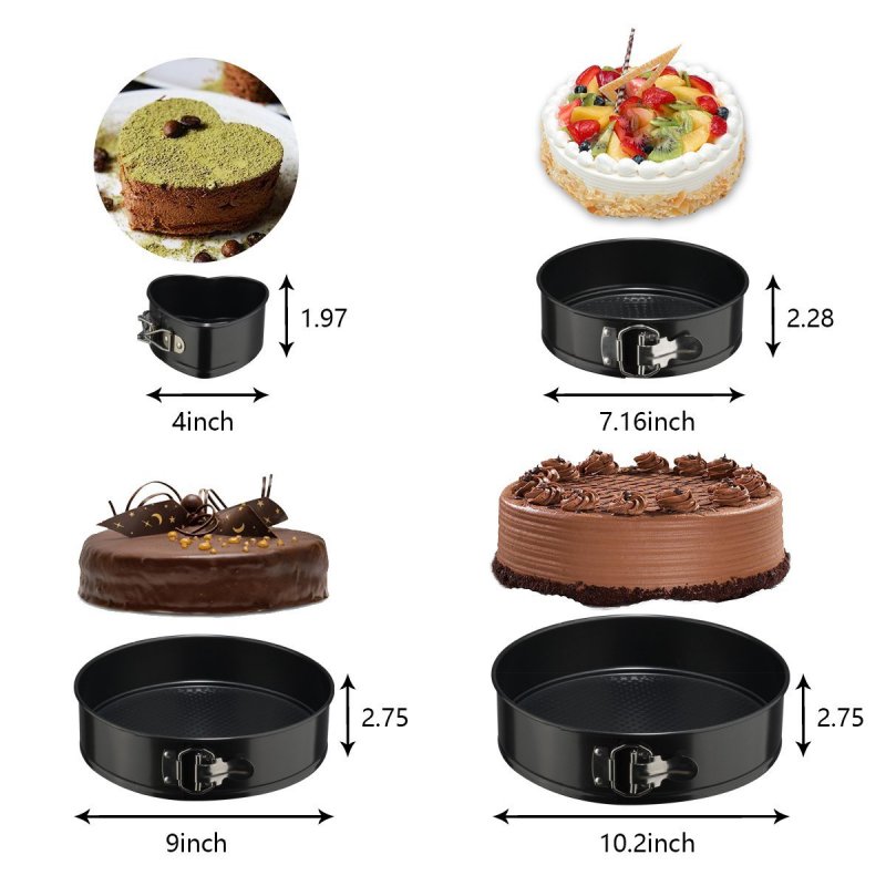4Pcs/Set Non Stick Round Bake Tin Tray Cake Baking Tools Pan Bakeware for Kitchen 