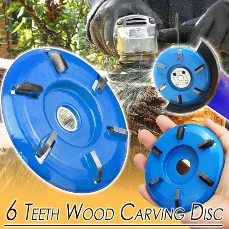6 Teeth Wood Turbo Carving Disc 5/8" 7/8" 22mm Spindle Liner Wooden Grinding Wheel Turbo Carving Disc For Wood Carving Molding 