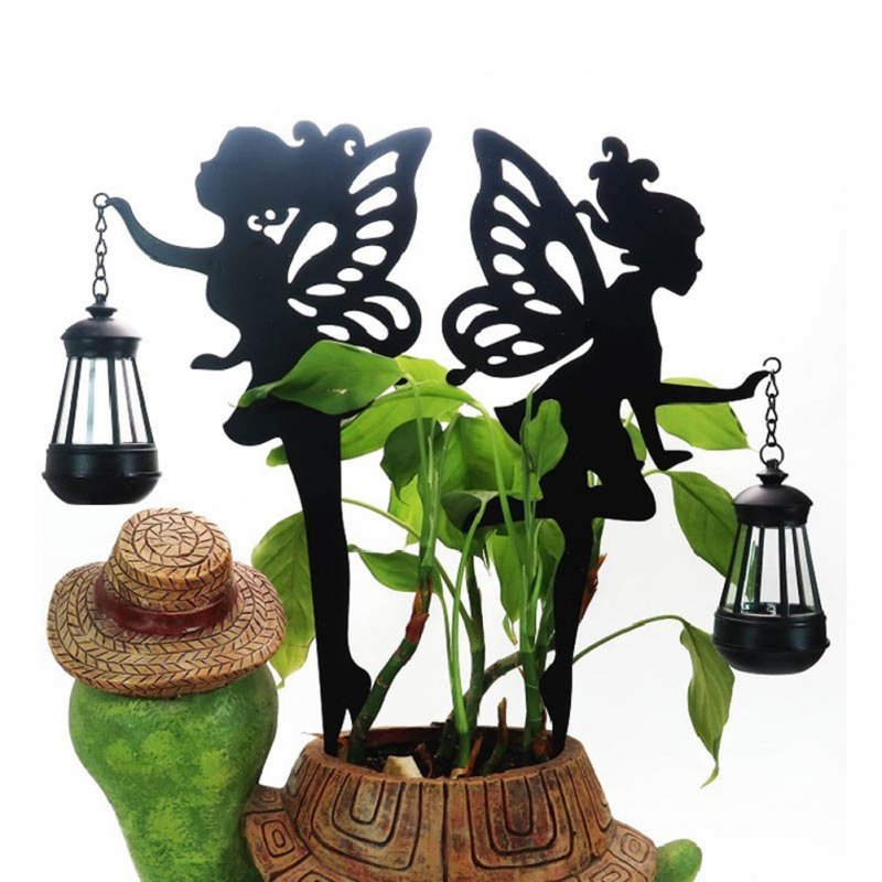 Solar Outdoors Lights Party Lamps Gardens Floor 2 Ground Insert 2 Lamps Iron Flower Fairy Lawns Light For Outside Garden 