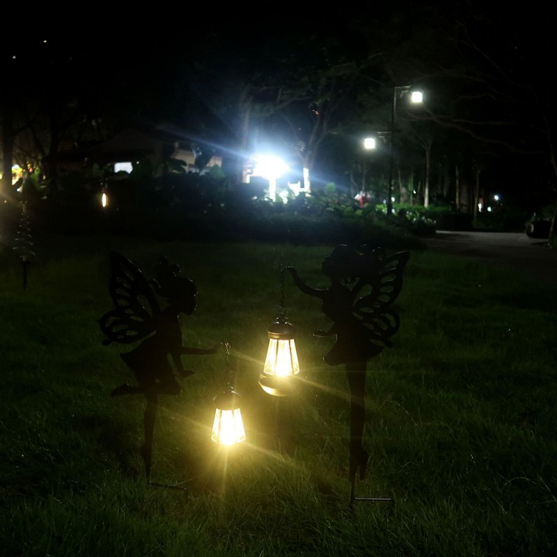 Solar Outdoors Lights Party Lamps Gardens Floor 2 Ground Insert 2 Lamps Iron Flower Fairy Lawns Light For Outside Garden 