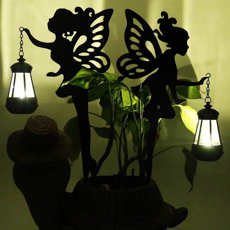 Solar Outdoors Lights Party Lamps Gardens Floor 2 Ground Insert 2 Lamps Iron Flower Fairy Lawns Light For Outside Garden 