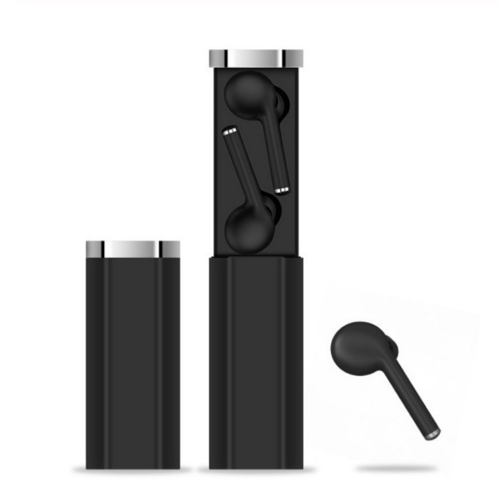 TW50 Wireless Sports Earphone Bluetooth Earphone HIFI Stereo Bass Noise Cancelling Headset Dual Microphone with Charging Box  black