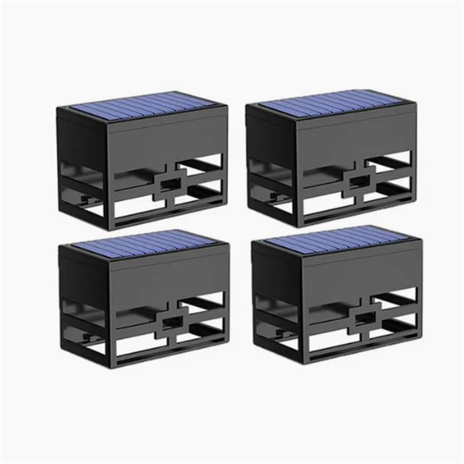4 Pcs Led RGB Solar Wall Lamp With 2V/0.35W Solar Plate Outdoor Waterproof Sconce Lantern