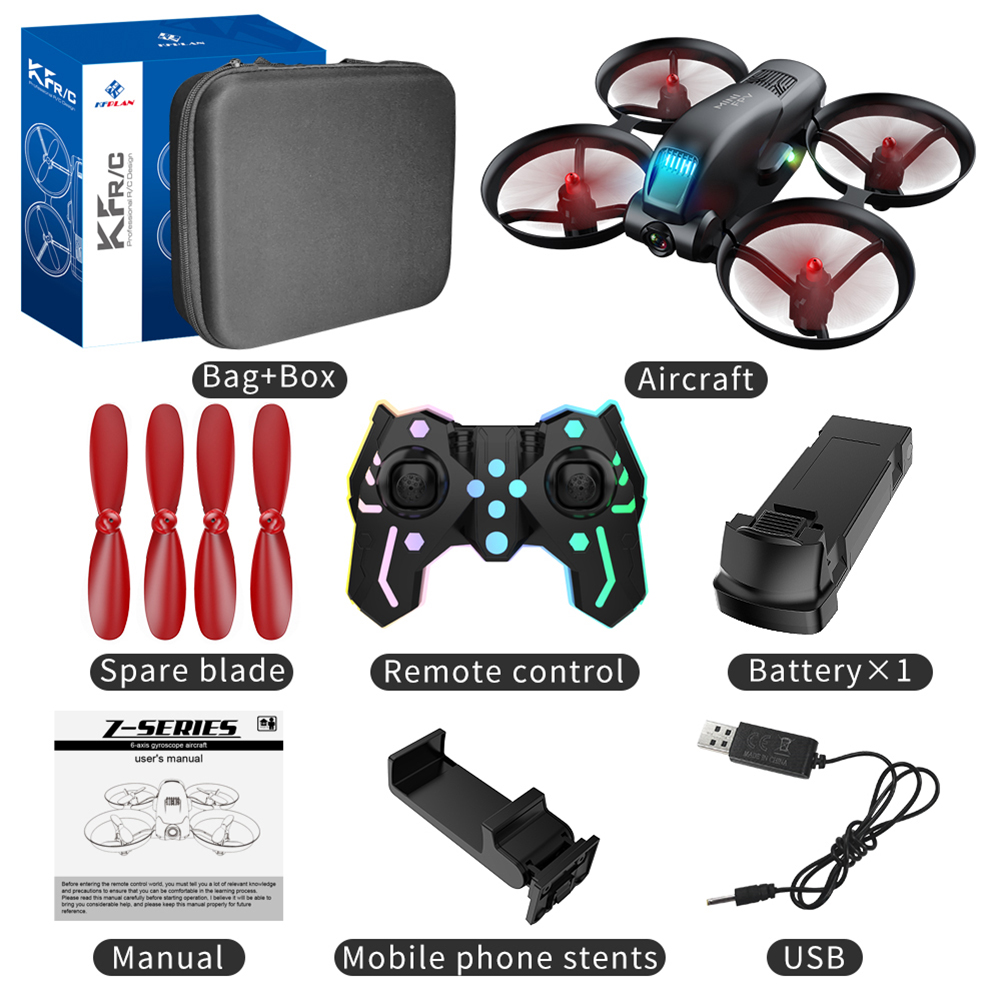 Kf615 Mini Drone 4k Hd Dual Camera 2.4g Wifi Fpv Optical Flow Positioning Cool Light Shooting Rc Qudacopter Gift For Kids