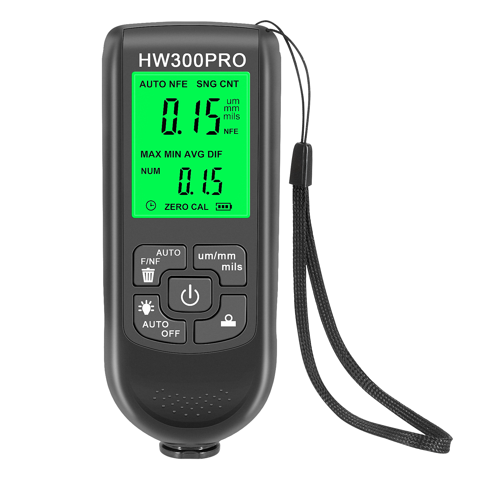 HW-300PRO Coating Thickness Gauge 0-2000um Digital Lcd Display