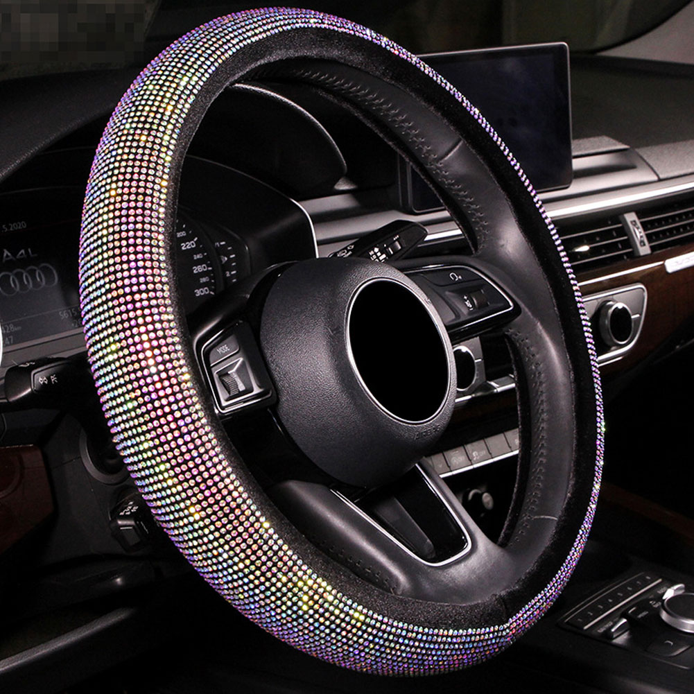 Full Crystal Steering Wheel Cover Rhinestone Diamond Car Steering Wheel Covers Car Styling Auto Accessories Set Colorful diamond