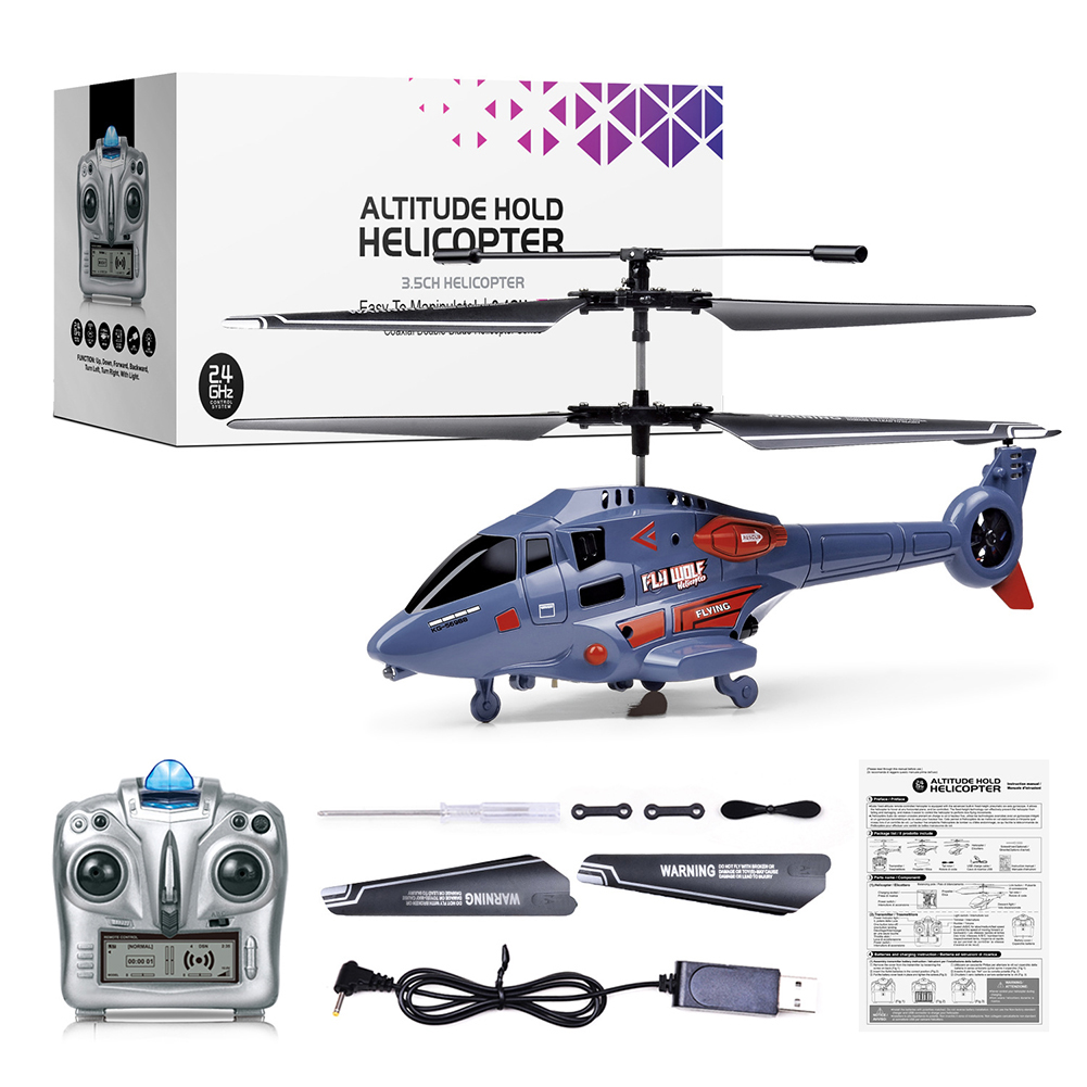 2.4g Remote Control Drone with Light Electric RC Alloy Helicopter