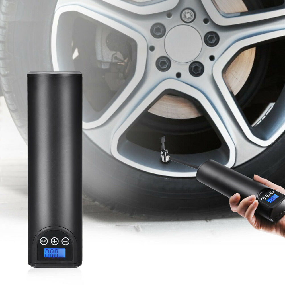 Handheld Multifunctional Car  Air  Pump Compressor Built-in Led Lights Mini Portable Wireless Rechargeable Car Tire Inflator black