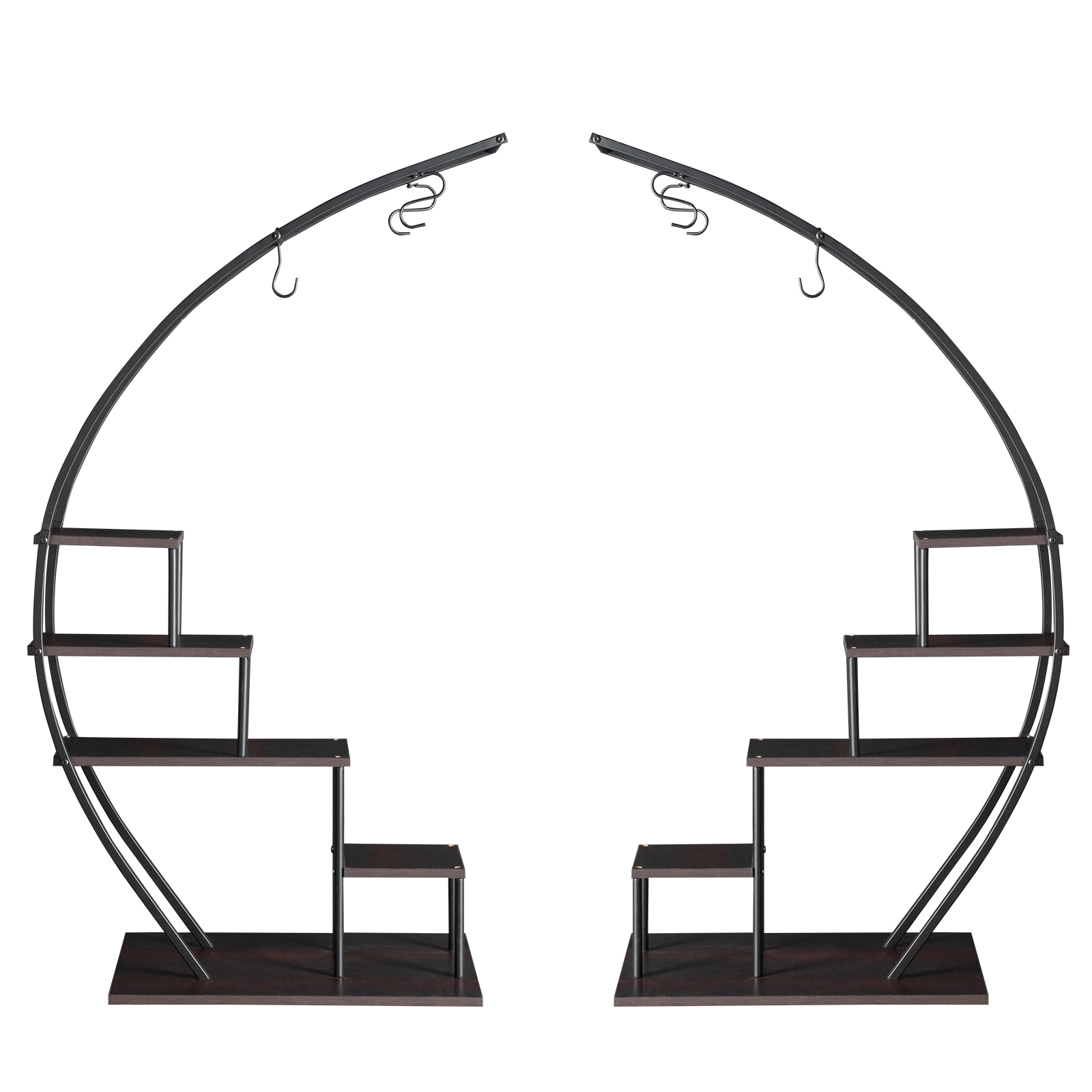 US 2pcs 5 Layers Semicircle Iron Flower Stand Plant Stand