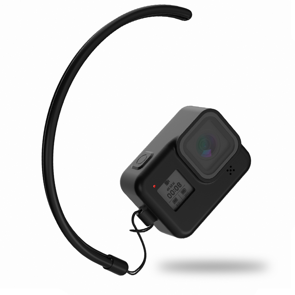 Silicone Case for GoPro Hero 8 Black Camera Accessories Anti-fall Protective Shell with Anti-lost Rope black