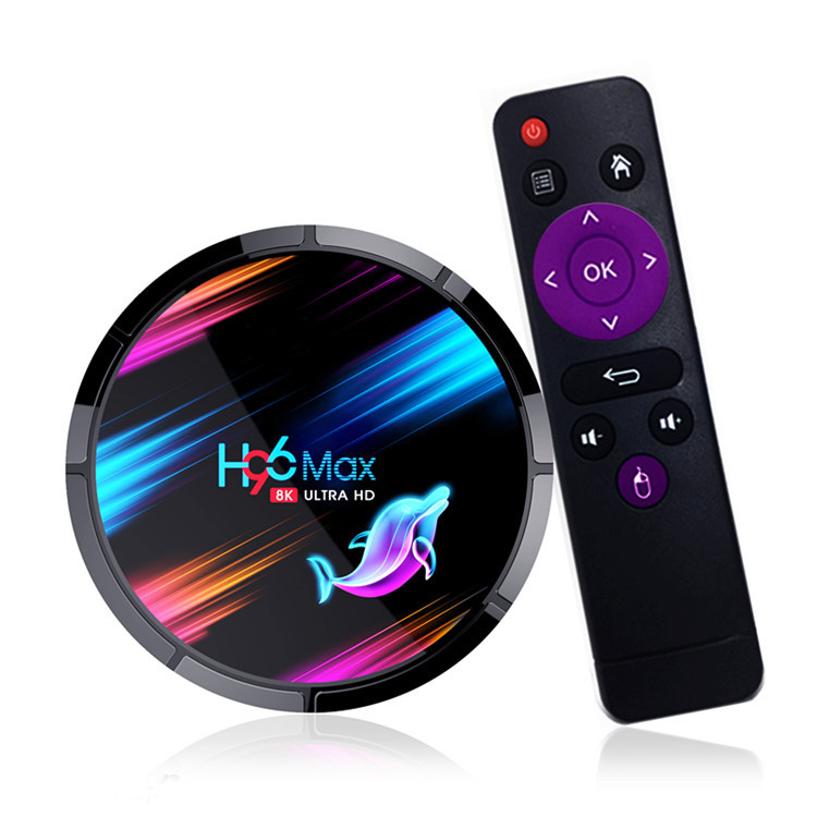 H96 Max X3 Smart Android TV BOX Android 9.0 Smart Box 8K Amlogic S905X3 Wifi 1000M 4k Media Player black_4GB + 64GB with G10 voice remote control