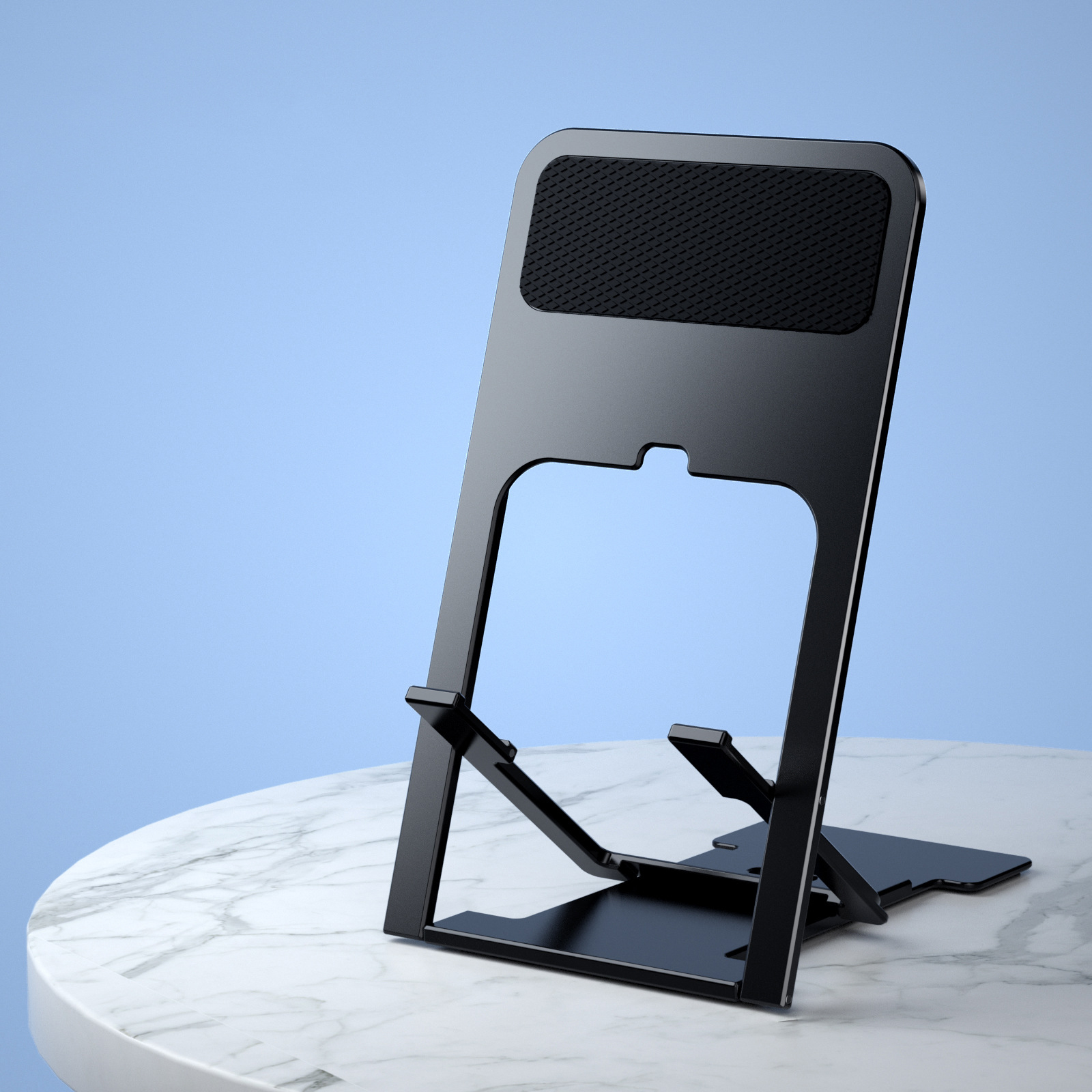 Z7 Mobile Phone Tablet Holder Abs Folding Stand Adjustable Bracket For 4.5-15 Inch Mobile Phone With Triangular Design black
