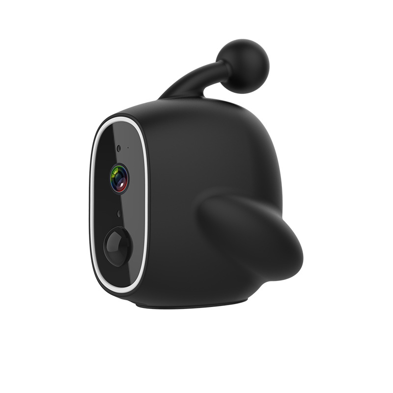 Wireless WIFI Solar Power Camera Motion Detection Two Way Intercom Monitoring Camera Black Silicone + Solar Panel