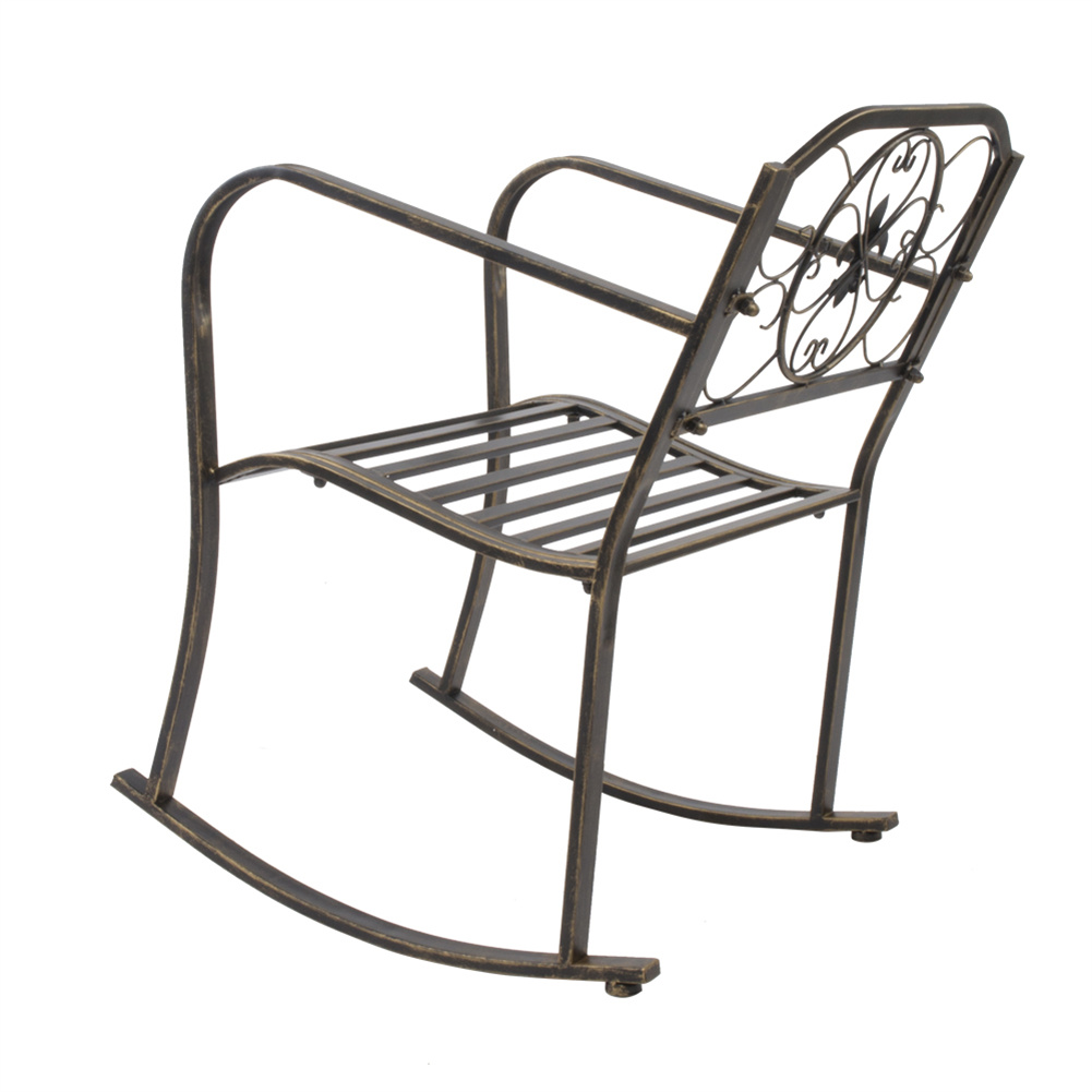 US Single Rocking Chair Lightweight Flat Tube Bronze Color Chair Bronze Color