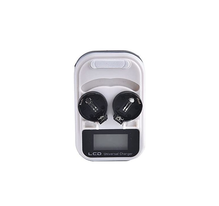 Smart LCD US EU Plug Button Coin Cell Battery Charger For LIR2032 LIR2025 LIR2016 2 Slot U.S. regulations