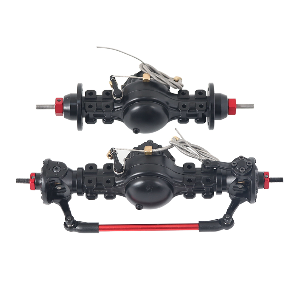 Front/Rear Axle Differential Built-in Steel Gear Metal Alloy For RC Upgrade Parts 1/14 Tamiya Tow Drag Truck Front + Rear