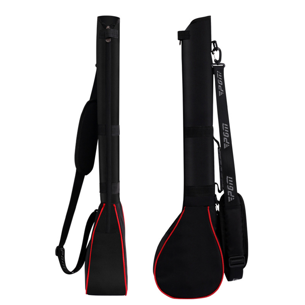 Portable Lightweight Golf Clubs Carry Bag with Three Clubs Mini Nylon Golf Clubs Travel Bag Black bag red edge