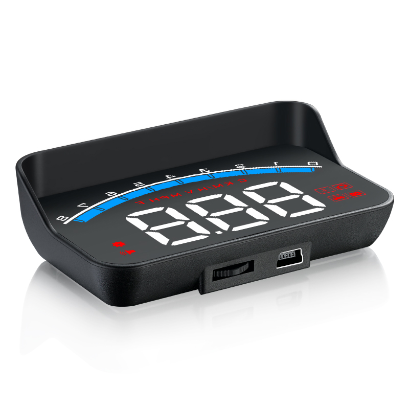 OBD II Car HUD Head Up Display Digital Windshield Projector Speed Meter Speedometer Over-Speed High Water Temperature Alarm Universal For Cars, Trucks, Buses as picture show