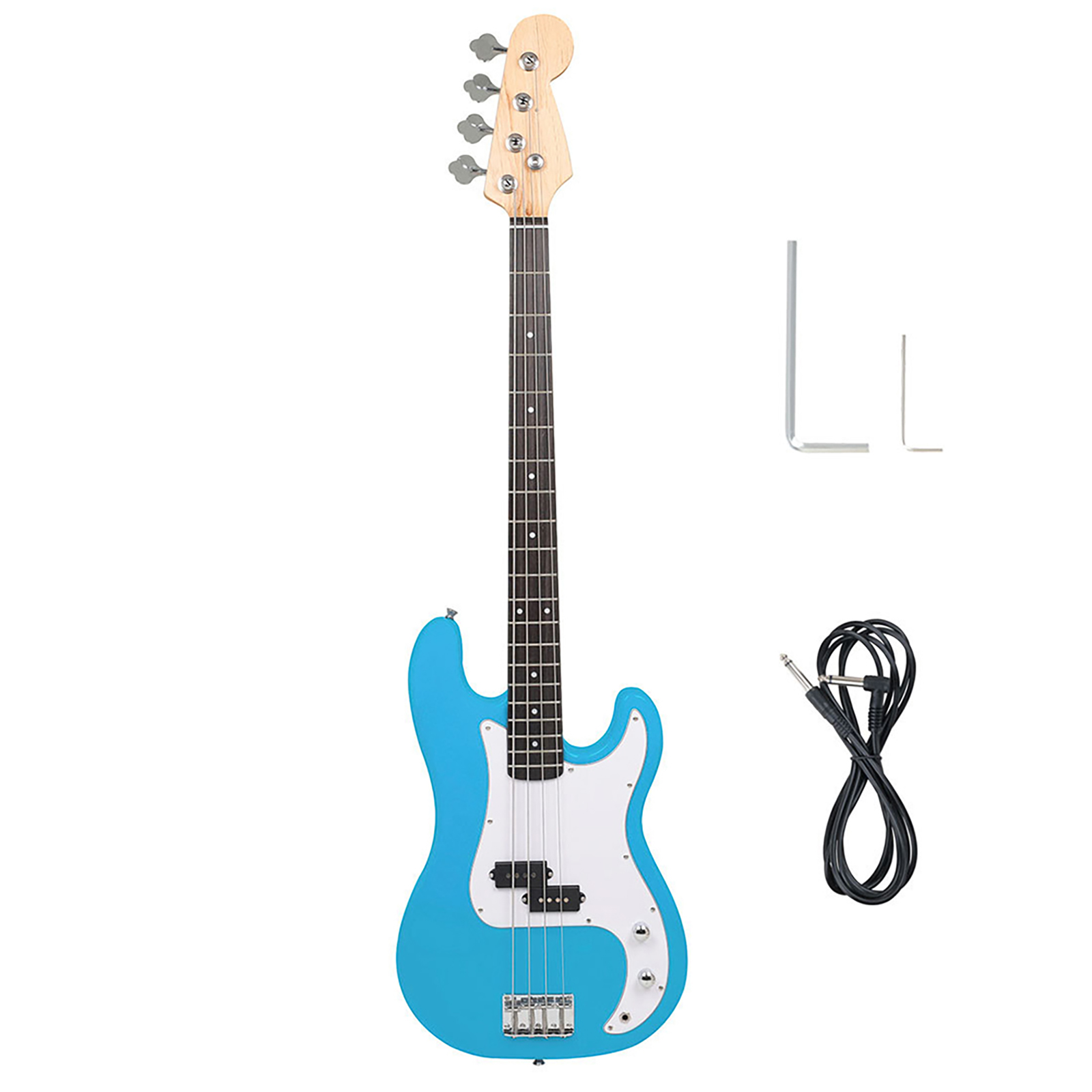 4 String Electric Bass Guitar Full Size With Connecting Line Fingerboard Wrench Instrument Wrench