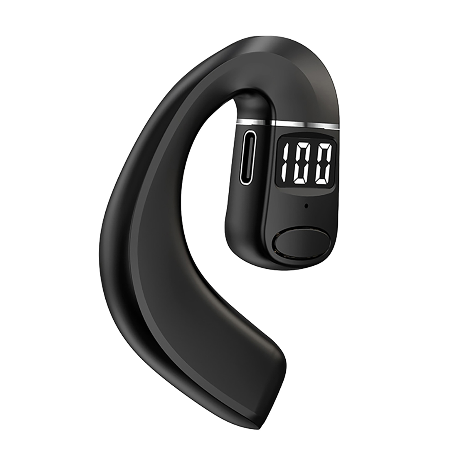 V7 Wireless Air Conduction Earbuds Hanging-Ear Stereo Headphones Digital Power Display Noise Canceling Earphones Ultra Long Playtime Earbuds For Workout Driving Running Black digital display