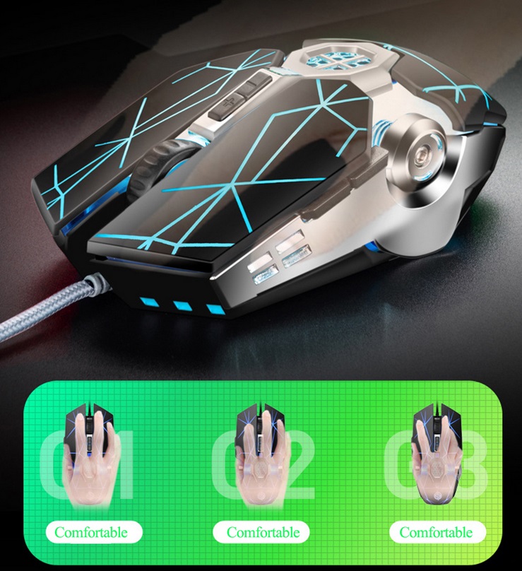 Q7 Gaming Mice 7 Buttons USB Wired Gamer Mouse Professional Optical