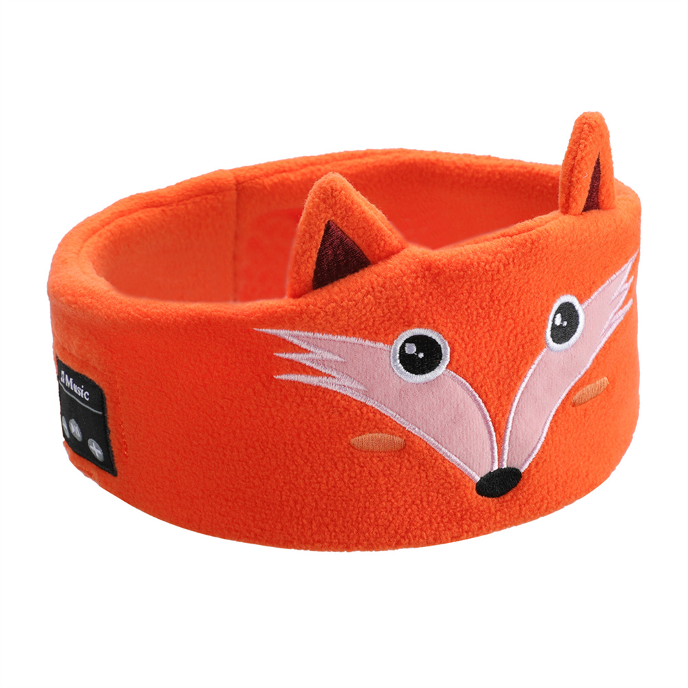 Sleep Headband With Built-In Headphones Microphone Wireless Music Sleeping Washable Headphones For Kids fox