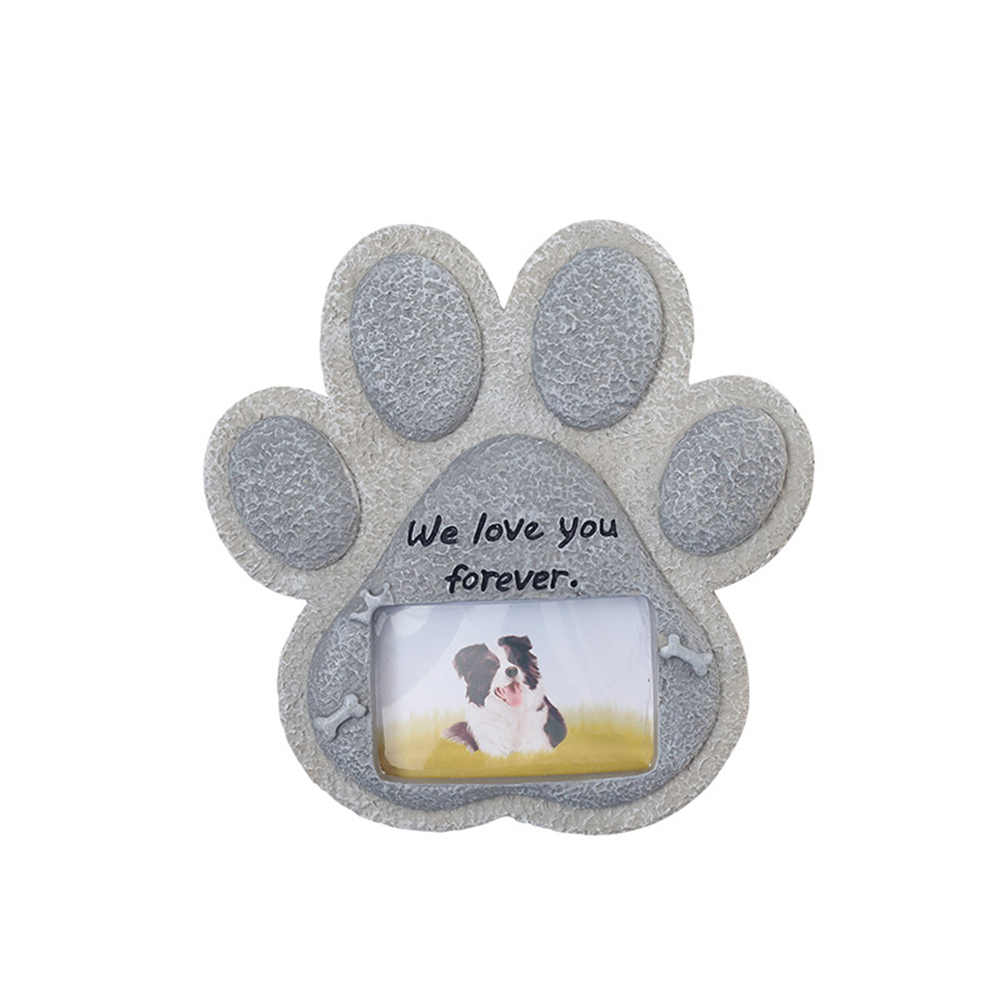 Paw Print Pet Tombstone Cat Memorial Stone Garden Realistic Resin Dog Paw Print Memorial Stone Indoor Outdoor Dog Cat Photo Frame Loss Of Pet Sympathy Gift dog Stone
