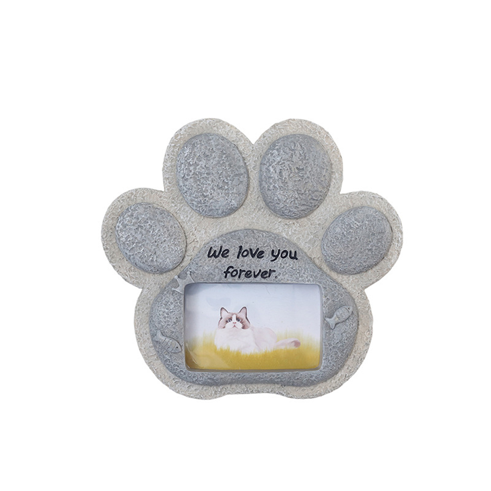 Paw Print Pet Tombstone Cat Memorial Stone Garden Realistic Resin Dog Paw Print Memorial Stone Indoor Outdoor Dog Cat Photo Frame Loss Of Pet Sympathy Gift cat Stone