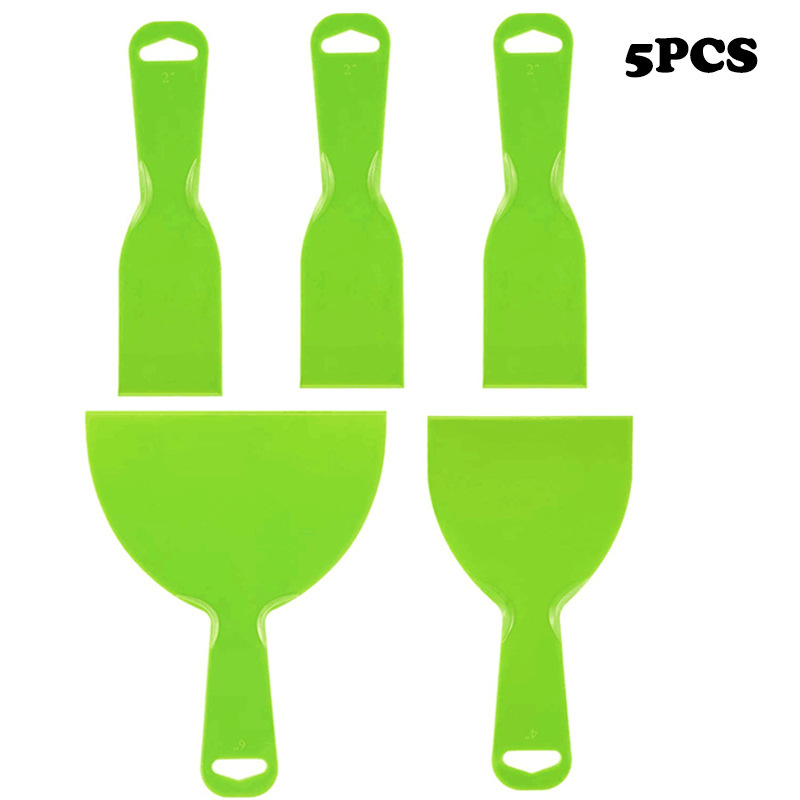 5pcs Plastic Flexible Paint Scraper Razor Blades Tool Steel Blades for Painting