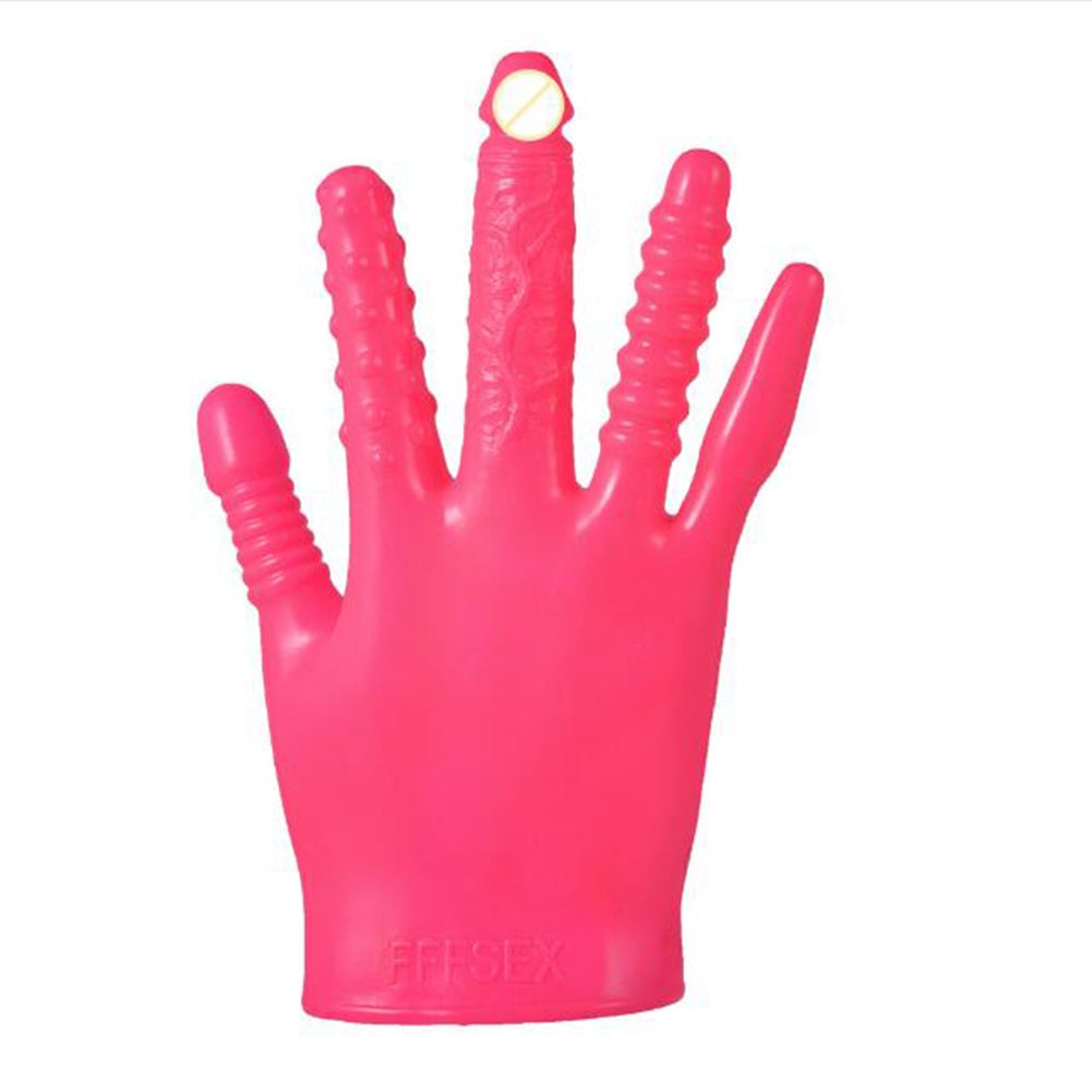 Adult Sex Love Massage Magic Vibrating Gloves for Party Couples Rose red