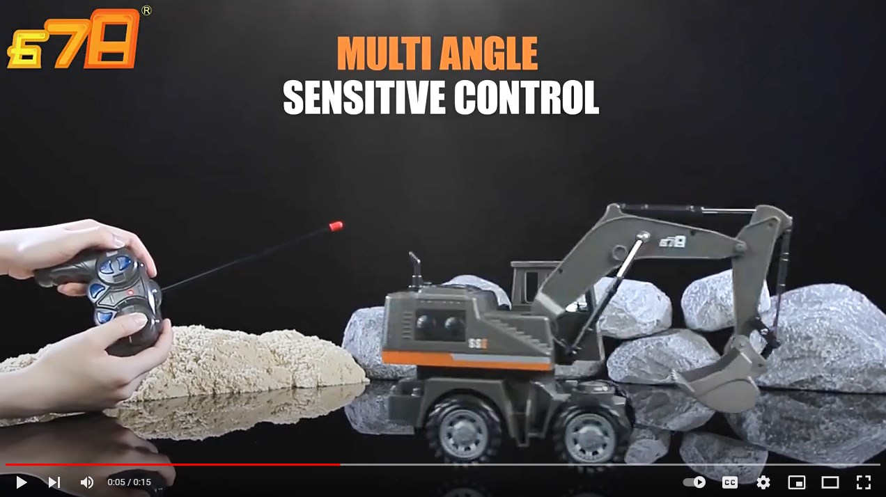 1:20 Simulation Excavator RC Car 5-channel Electric Alloy Engineering Vehicle with Light Sound Effect Dark Grey