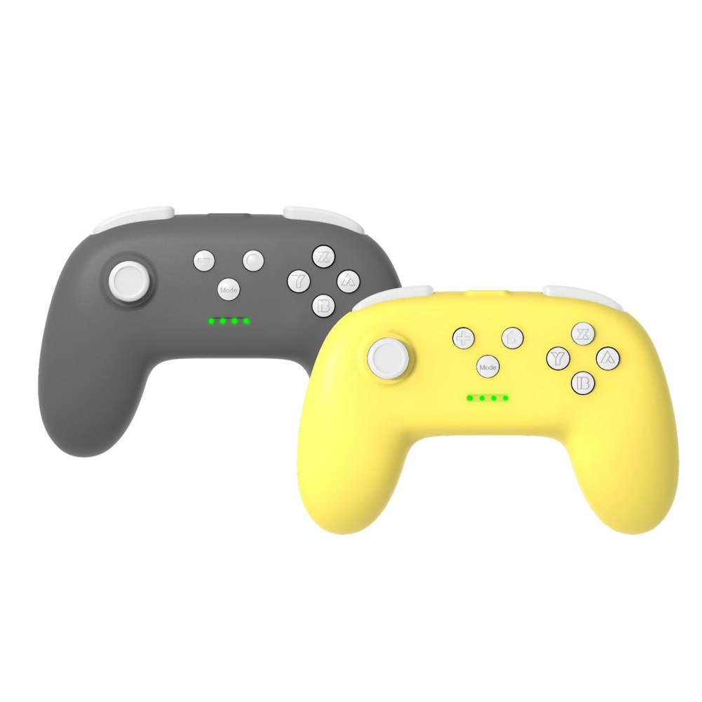 1 Pair of Bluetooth Wireless Game Controller for Switch Pro  Dark gray + yellow