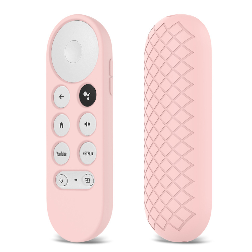 Colorful Remote Control Silicone Protective  Cover Anti-skid Shock-proof Case Precise Cut Design Compatible For Google Chromecast 2020 pink