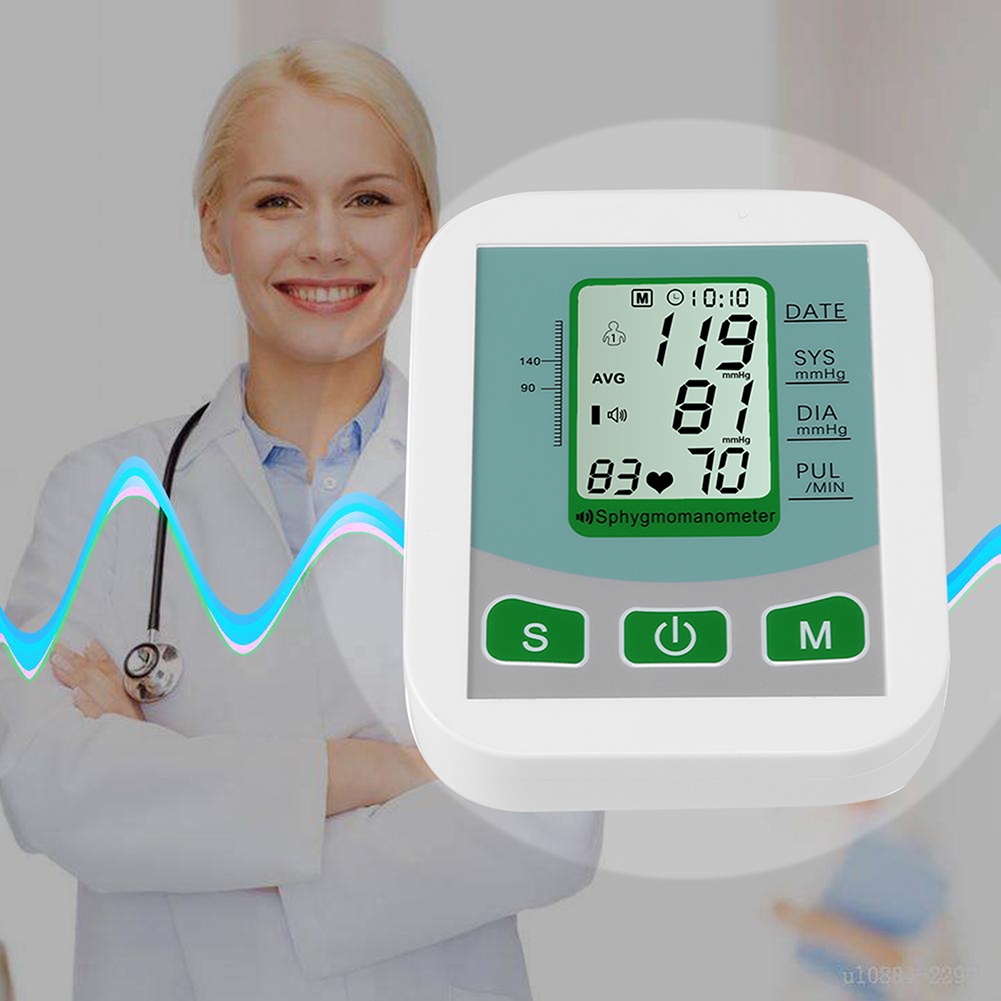 Sphygmomanometer Arm Blood Pressure Monitor Bp Heart Rate Measurement