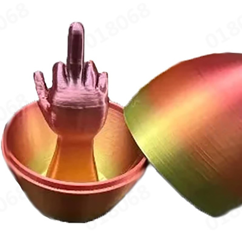 Easter Eggs 3D Printed Easter Surprise Eggs Creative Funny Middle Finger Easter Egg Ornament Easter Theme Favor For Home Office Desktops Decoration C red 6 x 12CM
