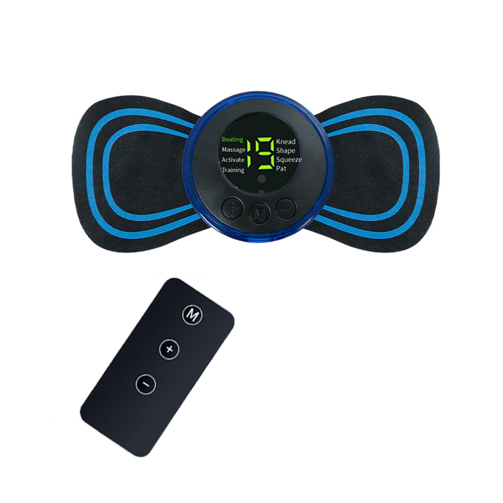 Mini Neck And Cervical Vertebra Massager, Portable Mat For Back And Shoulder Massage, 8 Speed 19 Power Adjustable Relief For Arms, Neck, Shoulders, Back Waist Remote control + host + 1patch English packaging