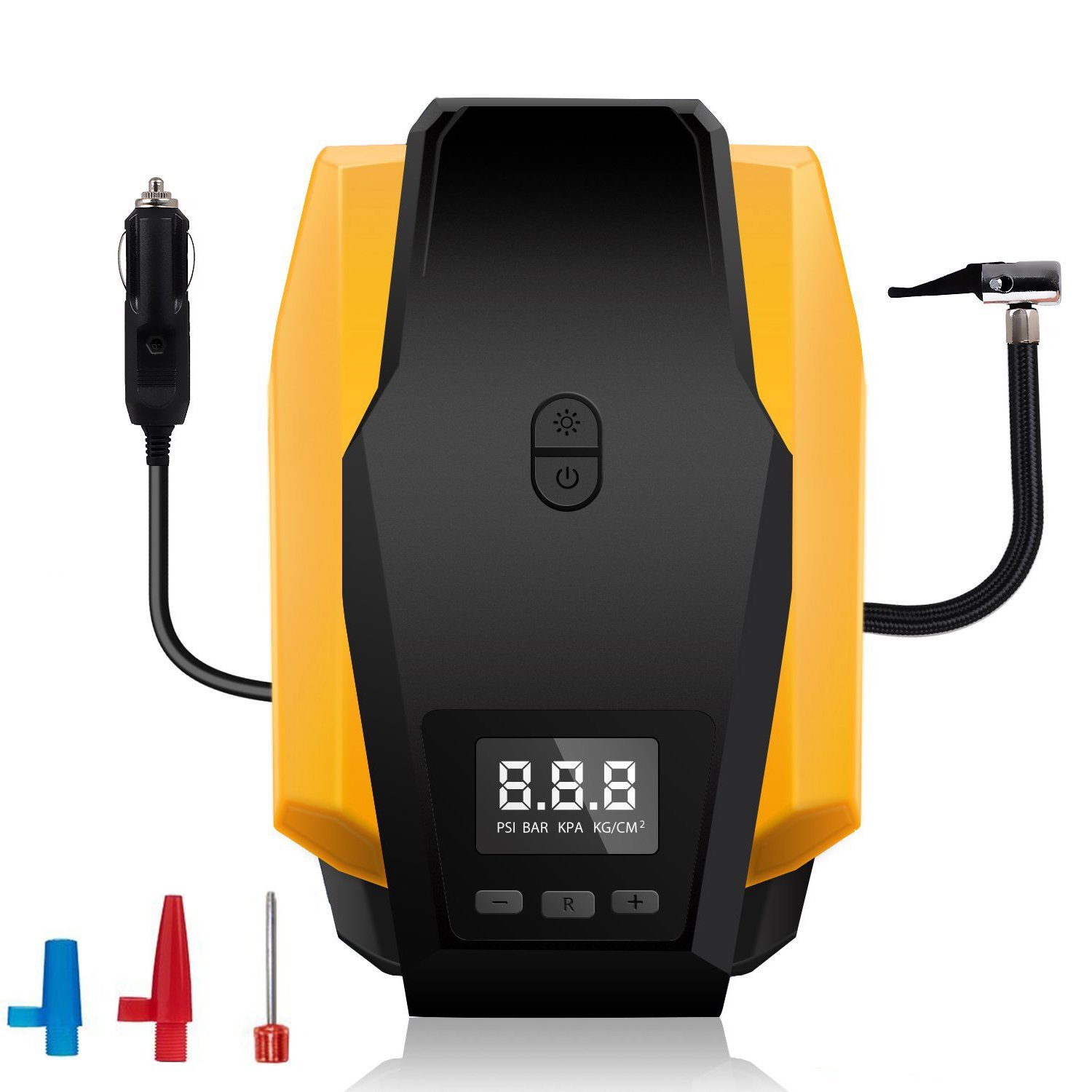 electric tire inflator with gauge