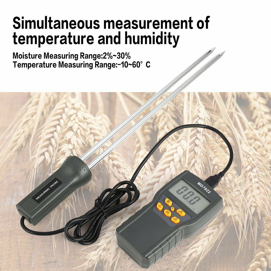 Wholesale MD7822 Digital Grain Moisture Meter Temperature Thermometer