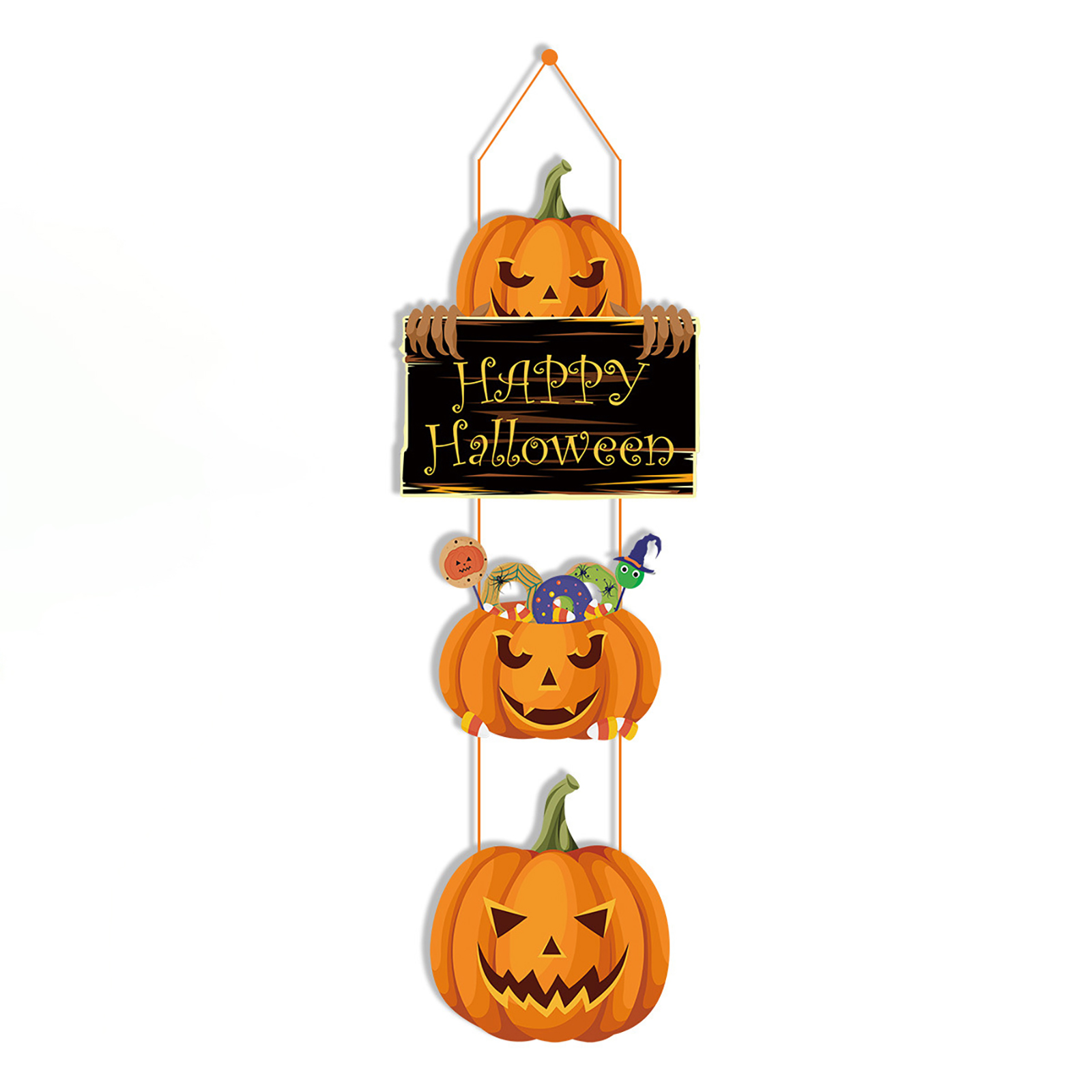 Halloween Pumpkin Character Door Sign Halloween Hanging Sign Door Hanger Halloween Indoor Outdoor Wall Hanging Decor Pumpkin