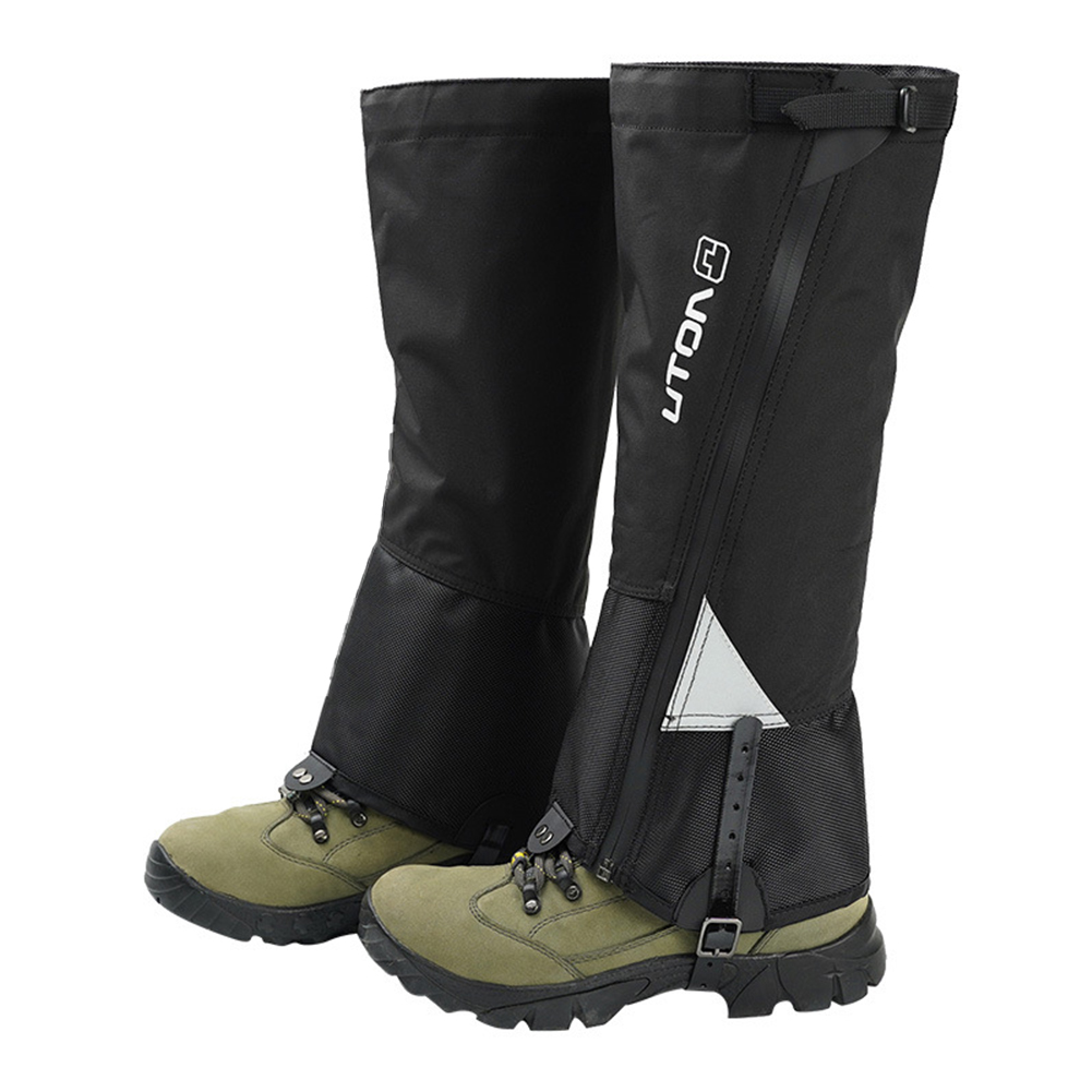 1 Pair Winter Snow Boots Waterproof Windproof Oxford Cloth Shoe Cover For Outdoor Skiing Camping Hiking Climbing black