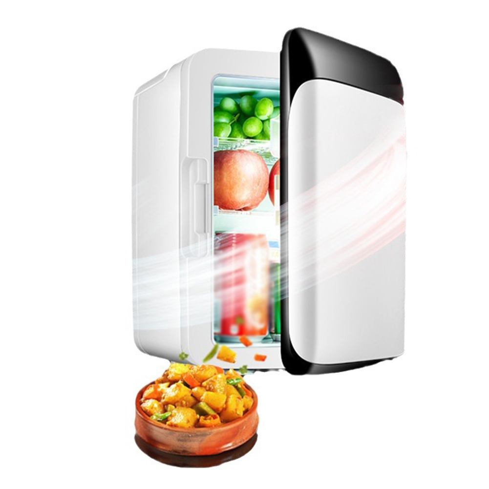 10L Portable Mini Fridge For Car And Home Use, Semiconductor Refrigerator Cooler And Warmer With Back Heat Dissipation Grille, For Foods, Drink, Breast Milk Storage Black and White 230V UK Plug