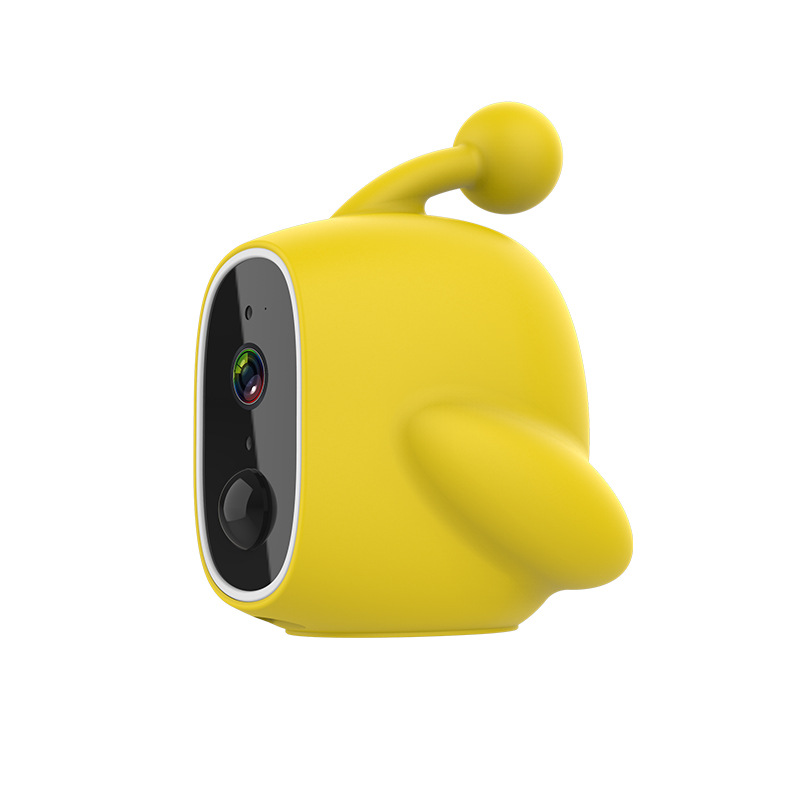 Wireless WIFI Solar Power Camera Motion Detection Two Way Intercom Monitoring Camera Yellow Silicone + Solar Panel