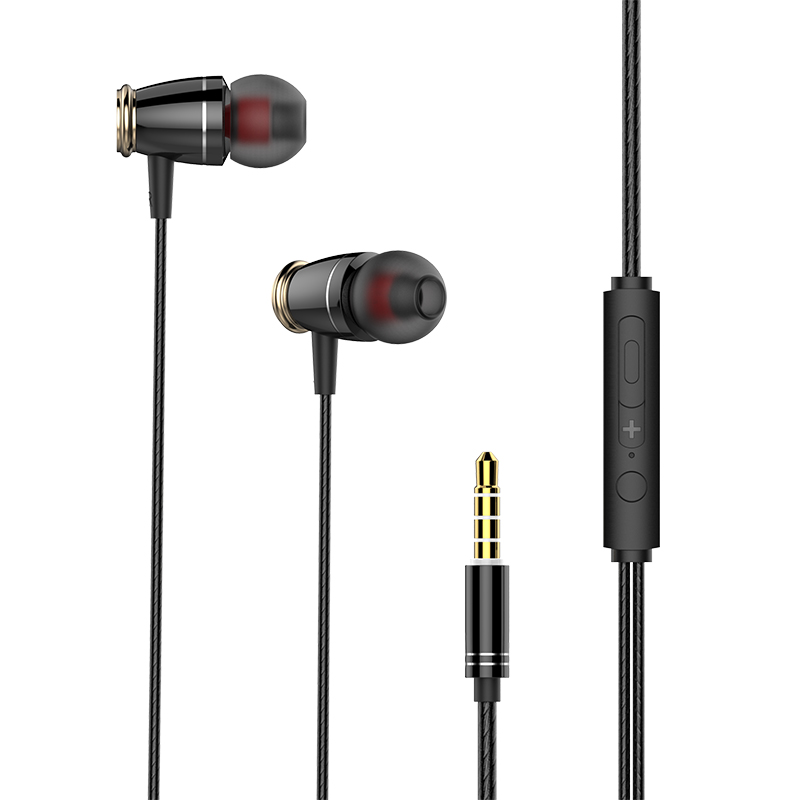 M6 Sport Headsets Wired In Ear Phones Headphone, Noise Cancelling Head Phones With Mic, Music Earphones For Mobile Phone Computer Pc black