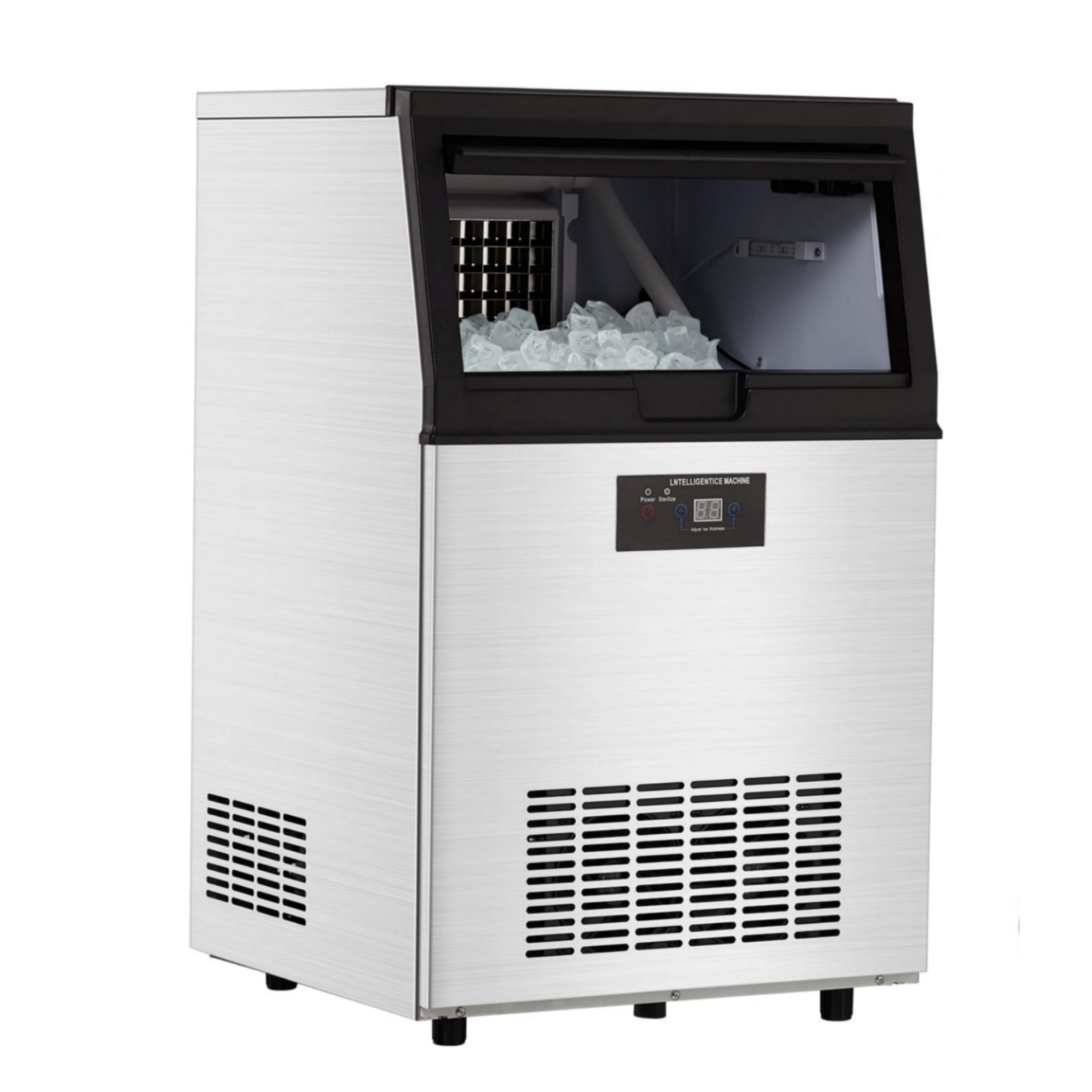 US GARVEE Commercial Ice Maker Machine 160lbs/24H 304 Stainless Steel Under Counter ice Machine