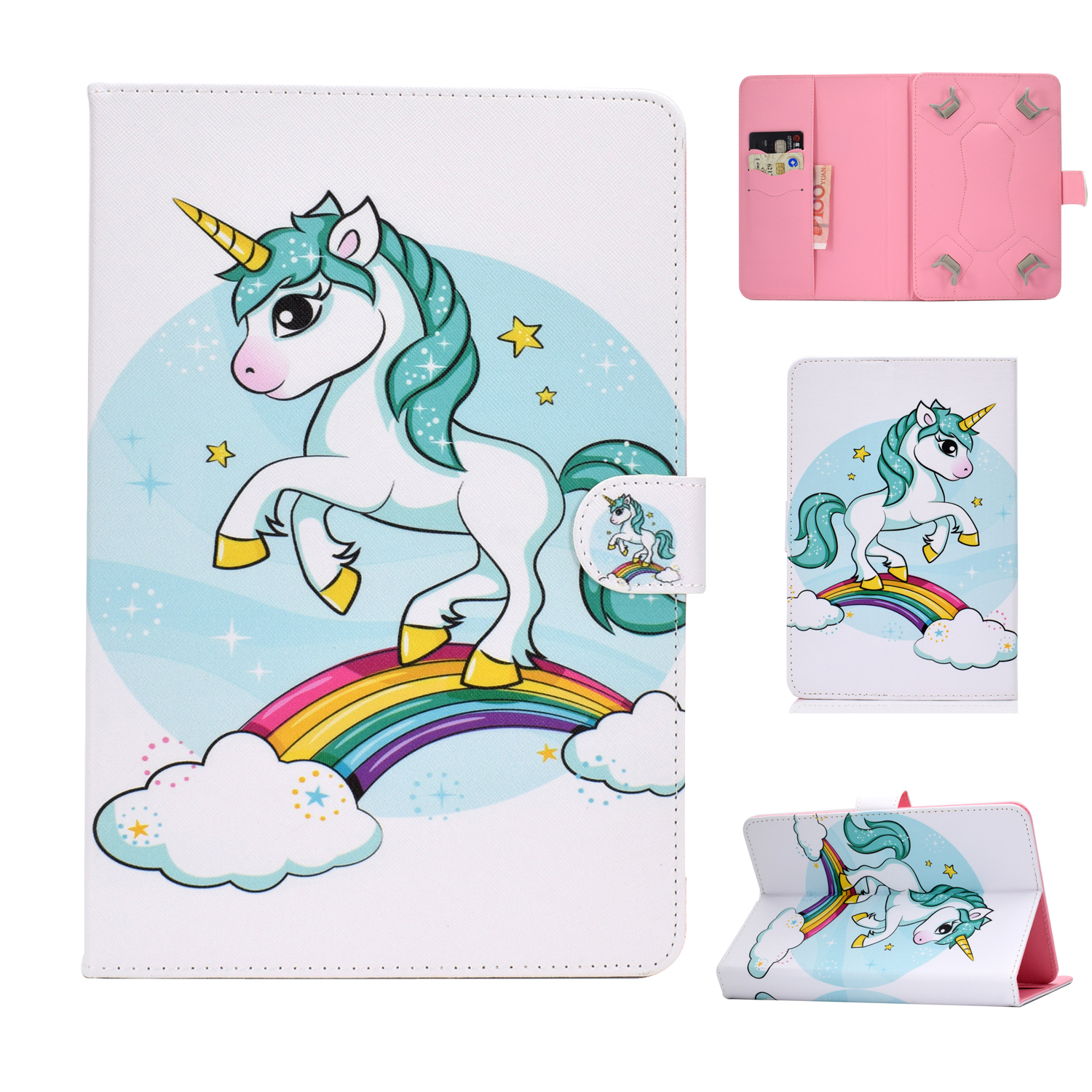 Universal Laptop Protective Cover Color Painted 8 Inches PU Case with Front Snap single horned horse