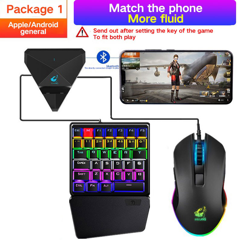 Mobile Gamepad Controller Gaming Keyboard Mouse Converter For Android Ios Phone To PC Bluetooth Adapter black_Keyboard and mouse converter set