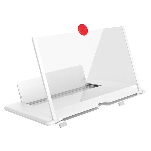 12inch Phone Screen Magnifier 3D Effect Amplifier HD Video Magnifying Phone Bracket Holder white