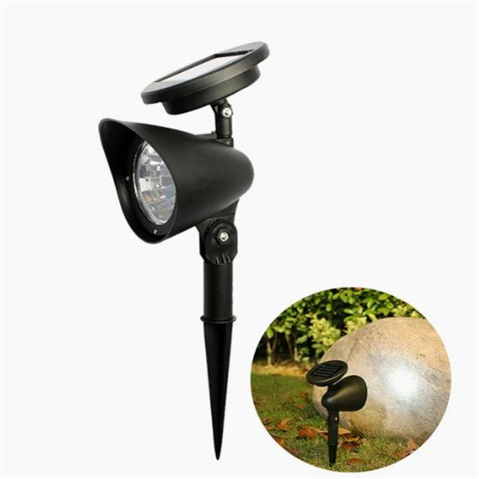 Solar Powered Spotlight 4LED Lamp Waterproof Solar Spotlight In-Ground Landscape Wall Light Outdoor Lighting white light