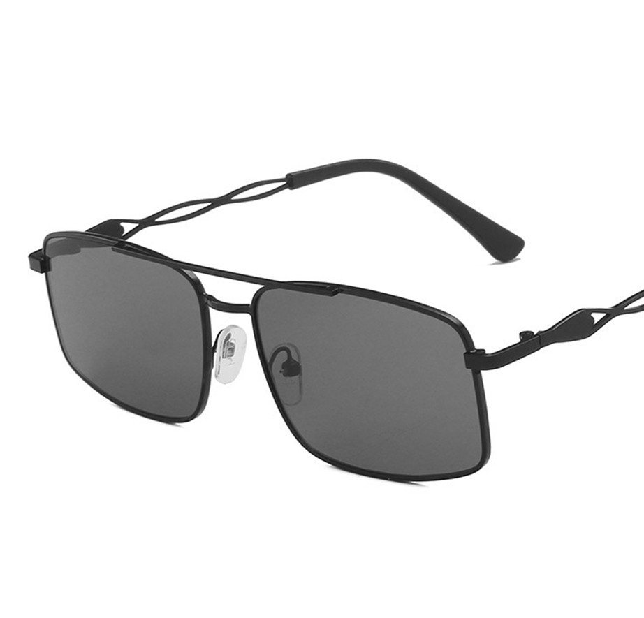 Vintage Beach Sunglasses For Women Fashion Elegant Square Frame Glasses For Cycling Driving black + gray