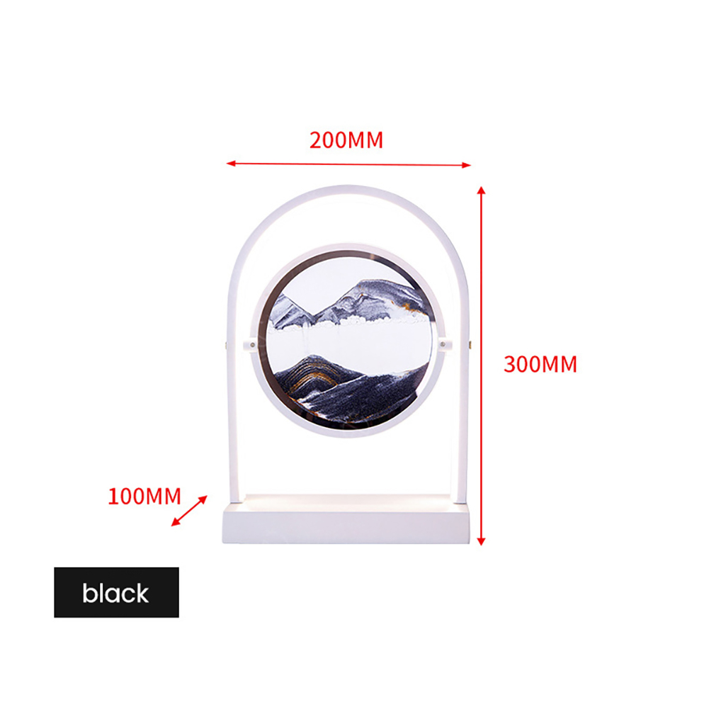 Moving Sand Art Lamp Sand Lamp With LED Light Transparent Glass Stainless Steel Bracket 3D Mobile Sand Painting Table Lamp Decor